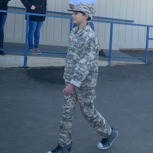 Boys military style camouflage set/Halloween costume with cap